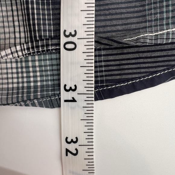 7 Diamond Shirt Mens Large Blue Green Plaid Button Up XXL Cotton Long Sleeve - Picture 13 of 13